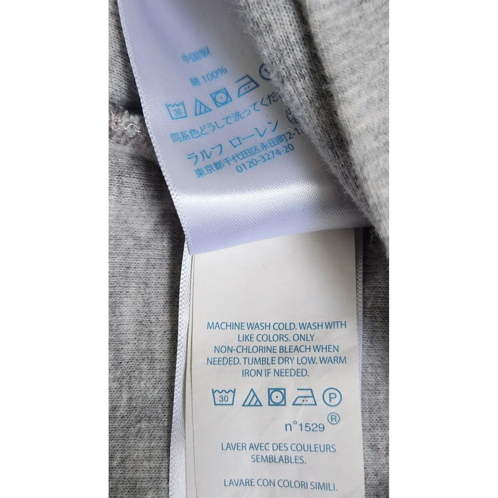 Ralph Lauren One Piece Baby 9M Gray Pony Logo Ribbed Snap Jumpsuit Classic